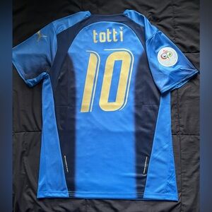 Totti #10 Italy 2006 S-XL Retro Soccer Jersey Home Blue World Cup